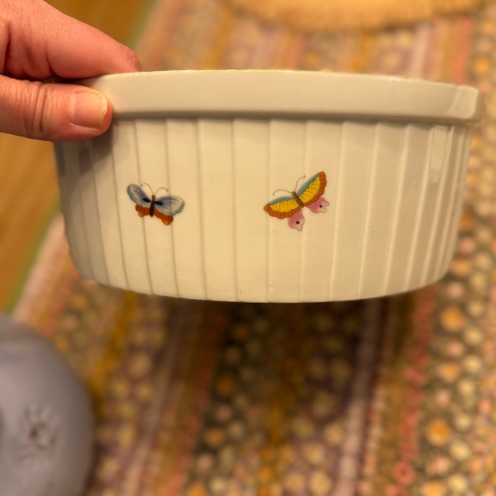Vintage Decorative Butterfly Ceramic Bowl